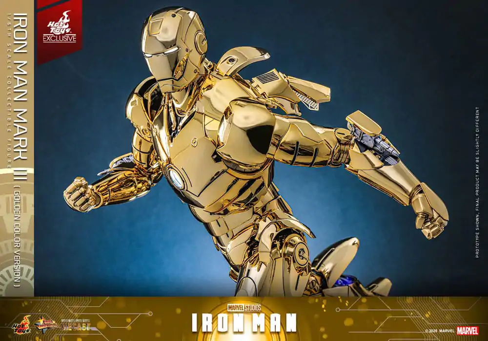 Iron Man Movie Masterpiece Diecast Figurka Akcji 1/6 Iron Man Mark III (Gold Color Version) Hot Toys Exclusive 33 cm zdjęcie produktu