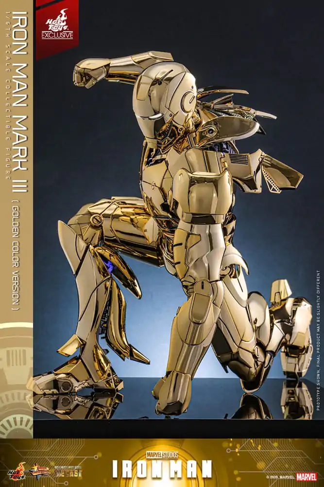Iron Man Movie Masterpiece Diecast Figurka Akcji 1/6 Iron Man Mark III (Gold Color Version) Hot Toys Exclusive 33 cm zdjęcie produktu