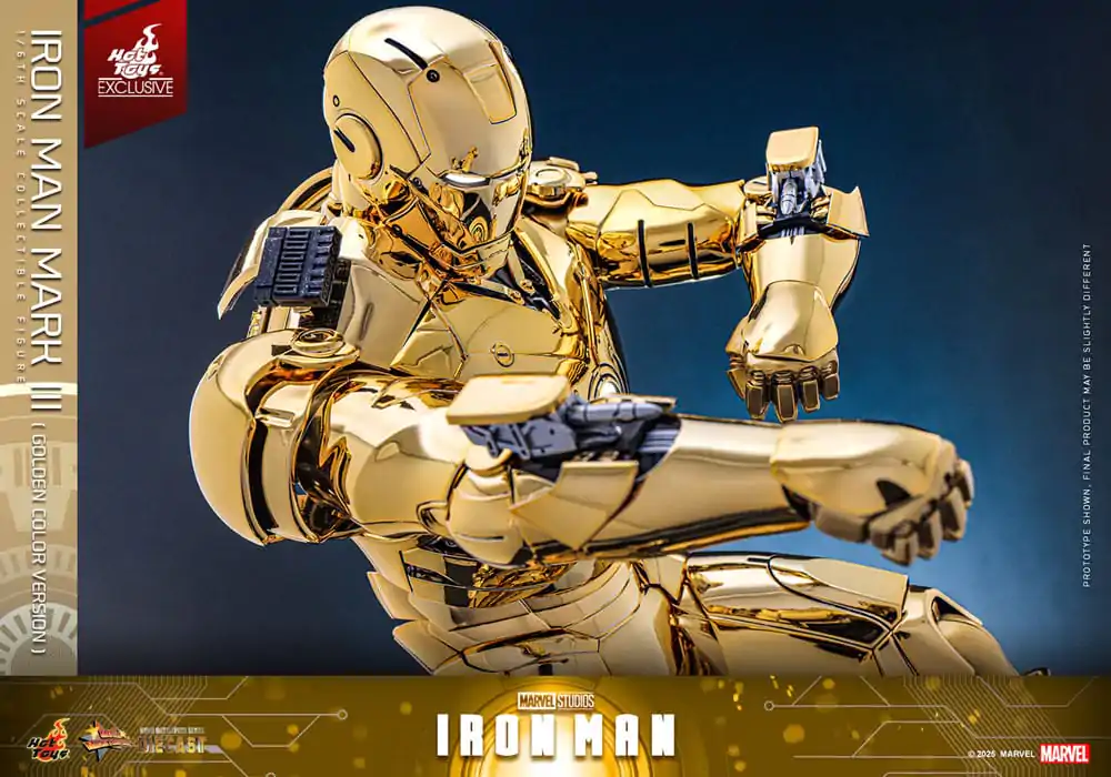 Iron Man Movie Masterpiece Diecast Figurka Akcji 1/6 Iron Man Mark III (Gold Color Version) Hot Toys Exclusive 33 cm zdjęcie produktu