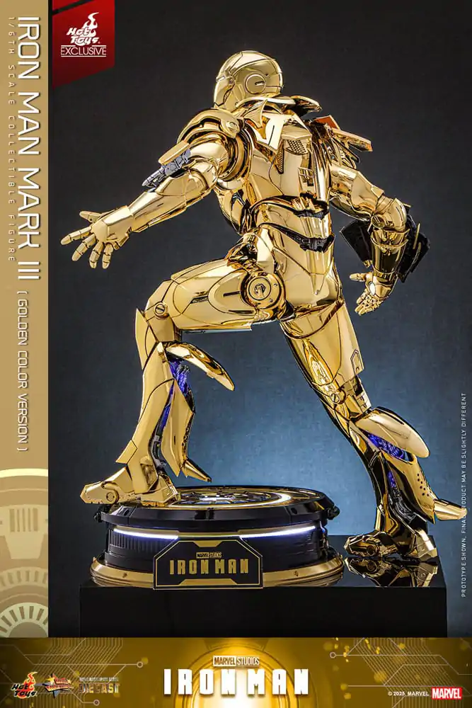 Iron Man Movie Masterpiece Diecast Figurka Akcji 1/6 Iron Man Mark III (Gold Color Version) Hot Toys Exclusive 33 cm zdjęcie produktu