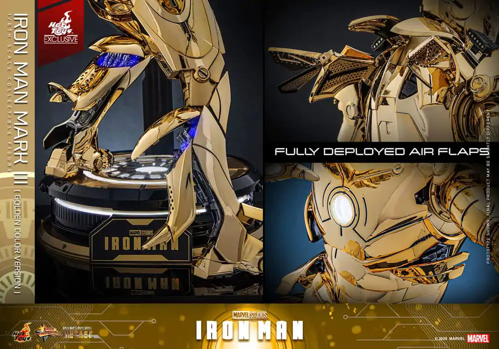 Iron Man Movie Masterpiece Diecast Figurka Akcji 1/6 Iron Man Mark III (Gold Color Version) Hot Toys Exclusive 33 cm zdjęcie produktu