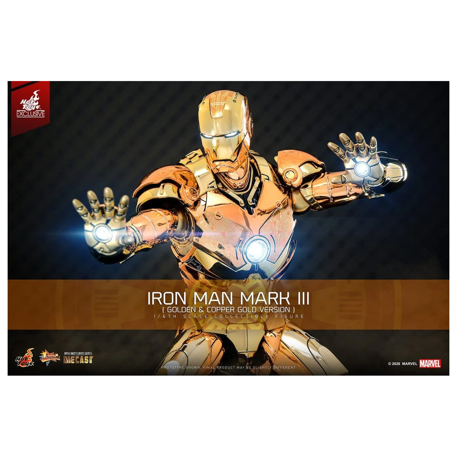 Iron Man Movie Masterpiece Diecast Figurka Akcji 1/6 Iron Man Mark III (Golden & Copper Gold Version) Hot Toys Exclusive 33 cm zdjęcie produktu