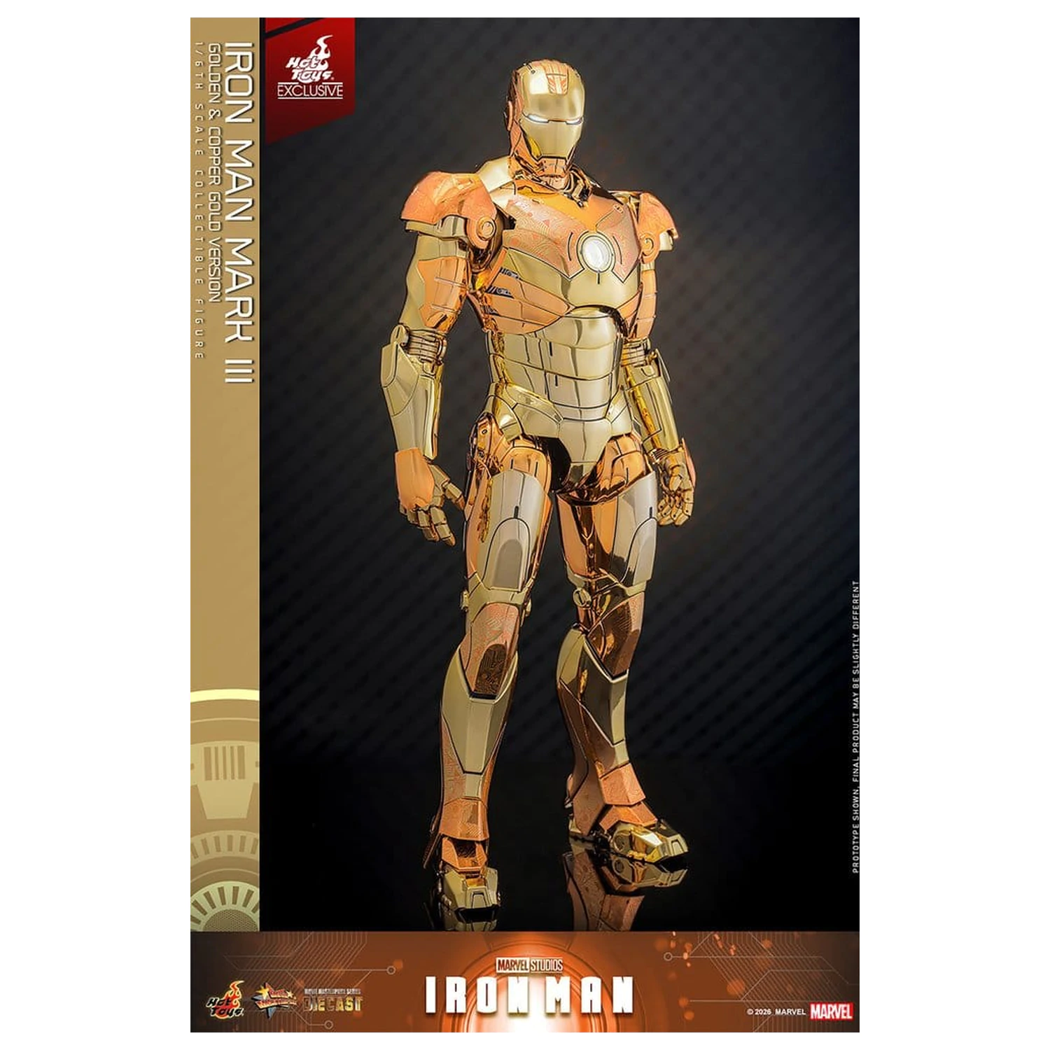 Iron Man Movie Masterpiece Diecast Figurka Akcji 1/6 Iron Man Mark III (Golden & Copper Gold Version) Hot Toys Exclusive 33 cm zdjęcie produktu