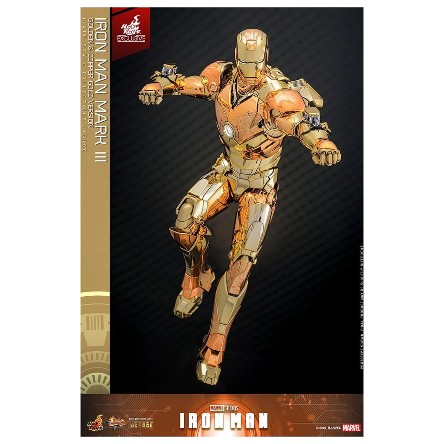 Iron Man Movie Masterpiece Diecast Figurka Akcji 1/6 Iron Man Mark III (Golden & Copper Gold Version) Hot Toys Exclusive 33 cm zdjęcie produktu