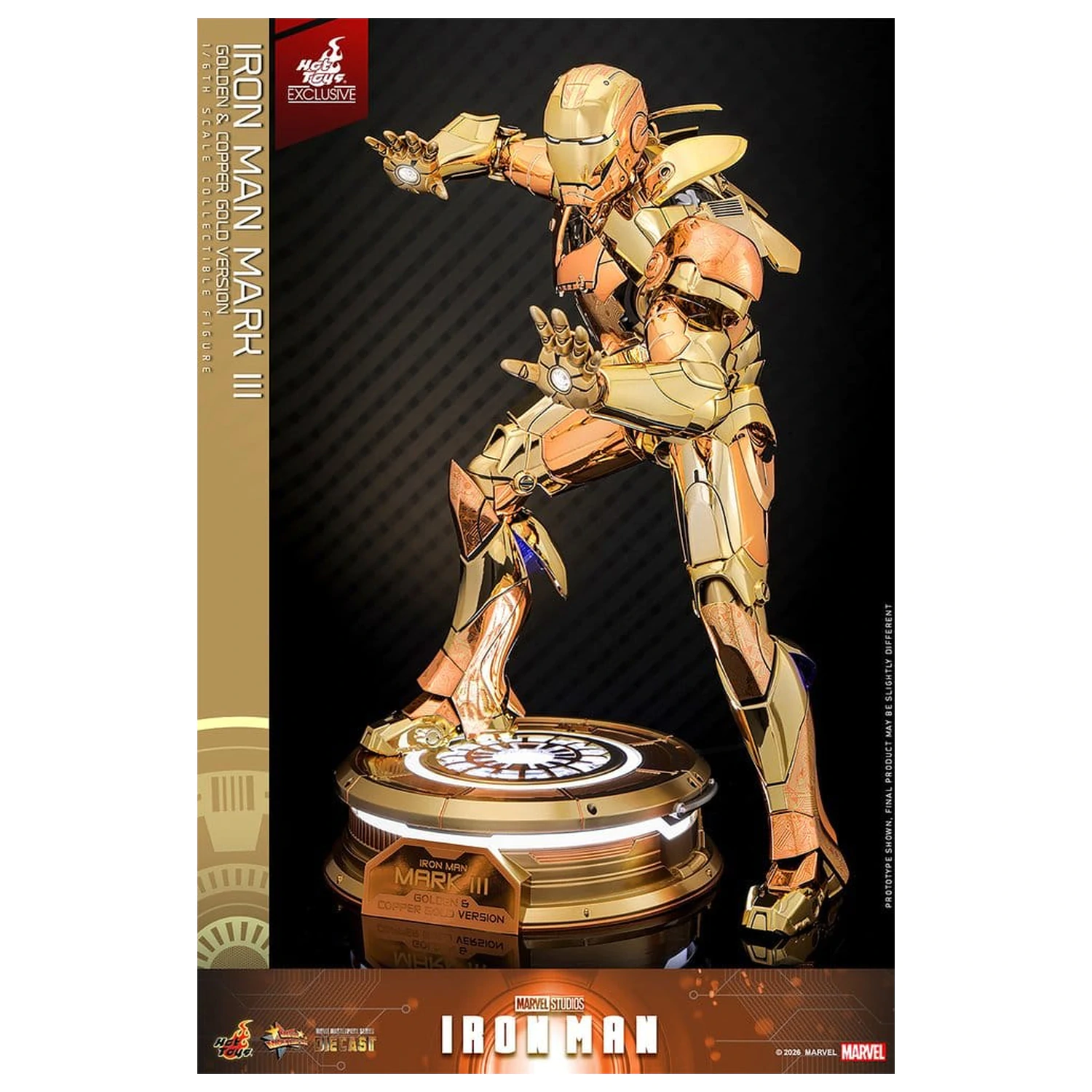 Iron Man Movie Masterpiece Diecast Figurka Akcji 1/6 Iron Man Mark III (Golden & Copper Gold Version) Hot Toys Exclusive 33 cm zdjęcie produktu