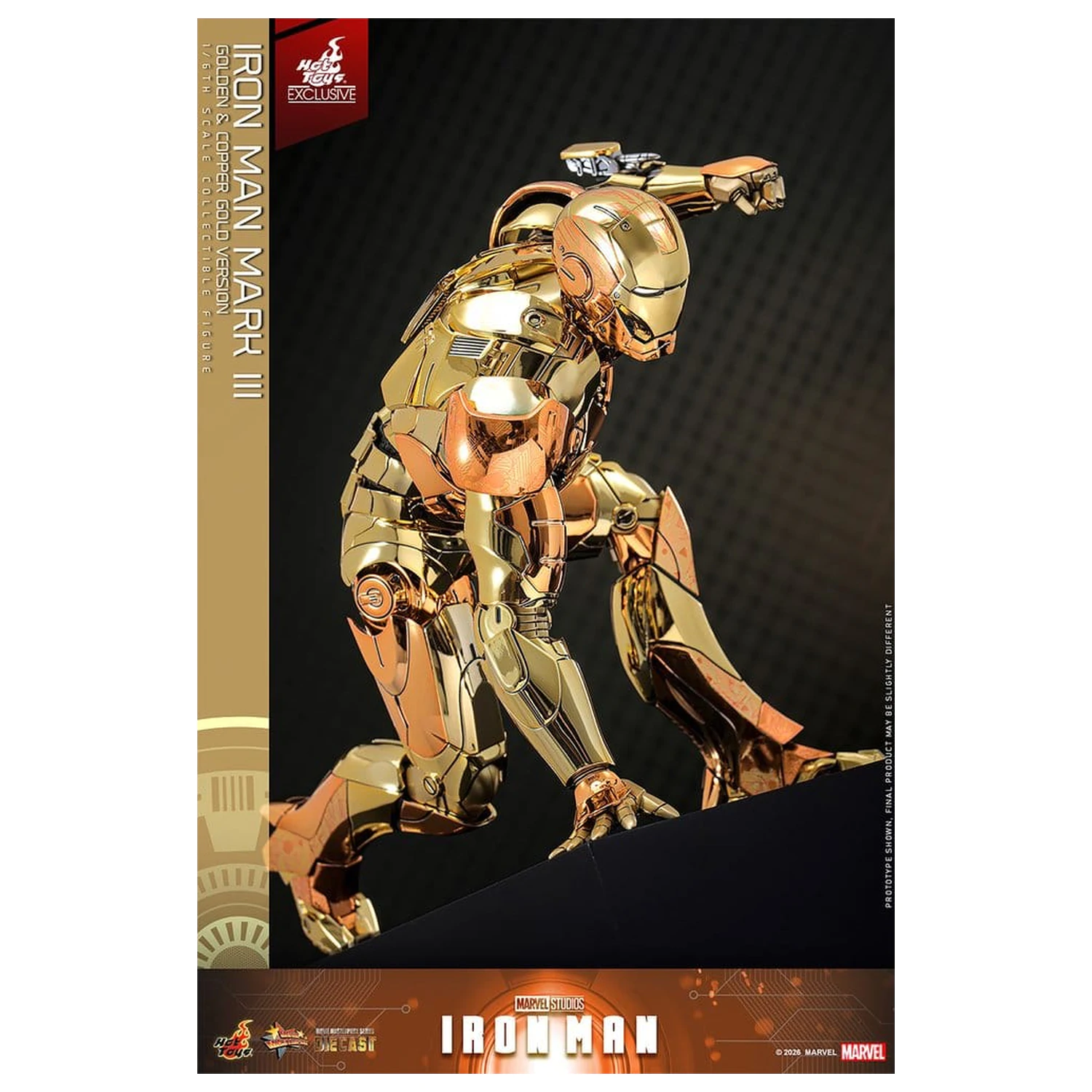 Iron Man Movie Masterpiece Diecast Figurka Akcji 1/6 Iron Man Mark III (Golden & Copper Gold Version) Hot Toys Exclusive 33 cm zdjęcie produktu