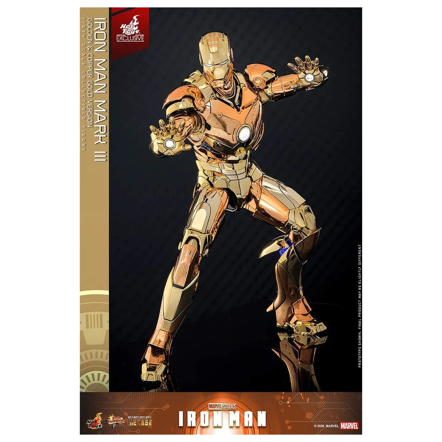 Iron Man Movie Masterpiece Diecast Figurka Akcji 1/6 Iron Man Mark III (Golden & Copper Gold Version) Hot Toys Exclusive 33 cm zdjęcie produktu