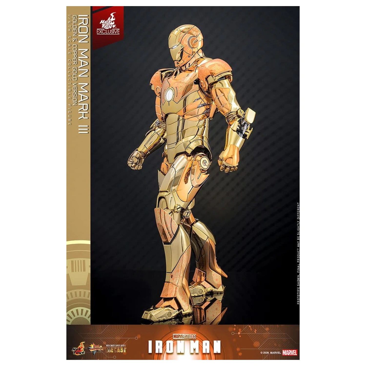 Iron Man Movie Masterpiece Diecast Figurka Akcji 1/6 Iron Man Mark III (Golden & Copper Gold Version) Hot Toys Exclusive 33 cm zdjęcie produktu