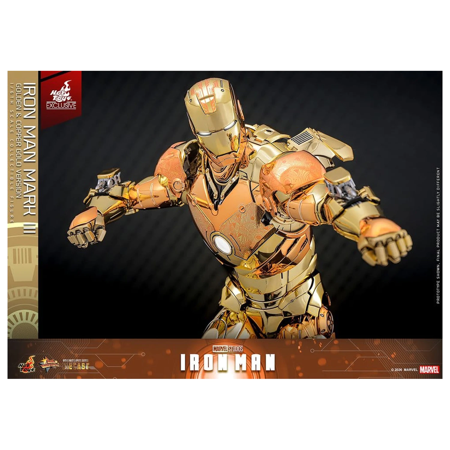 Iron Man Movie Masterpiece Diecast Figurka Akcji 1/6 Iron Man Mark III (Golden & Copper Gold Version) Hot Toys Exclusive 33 cm zdjęcie produktu