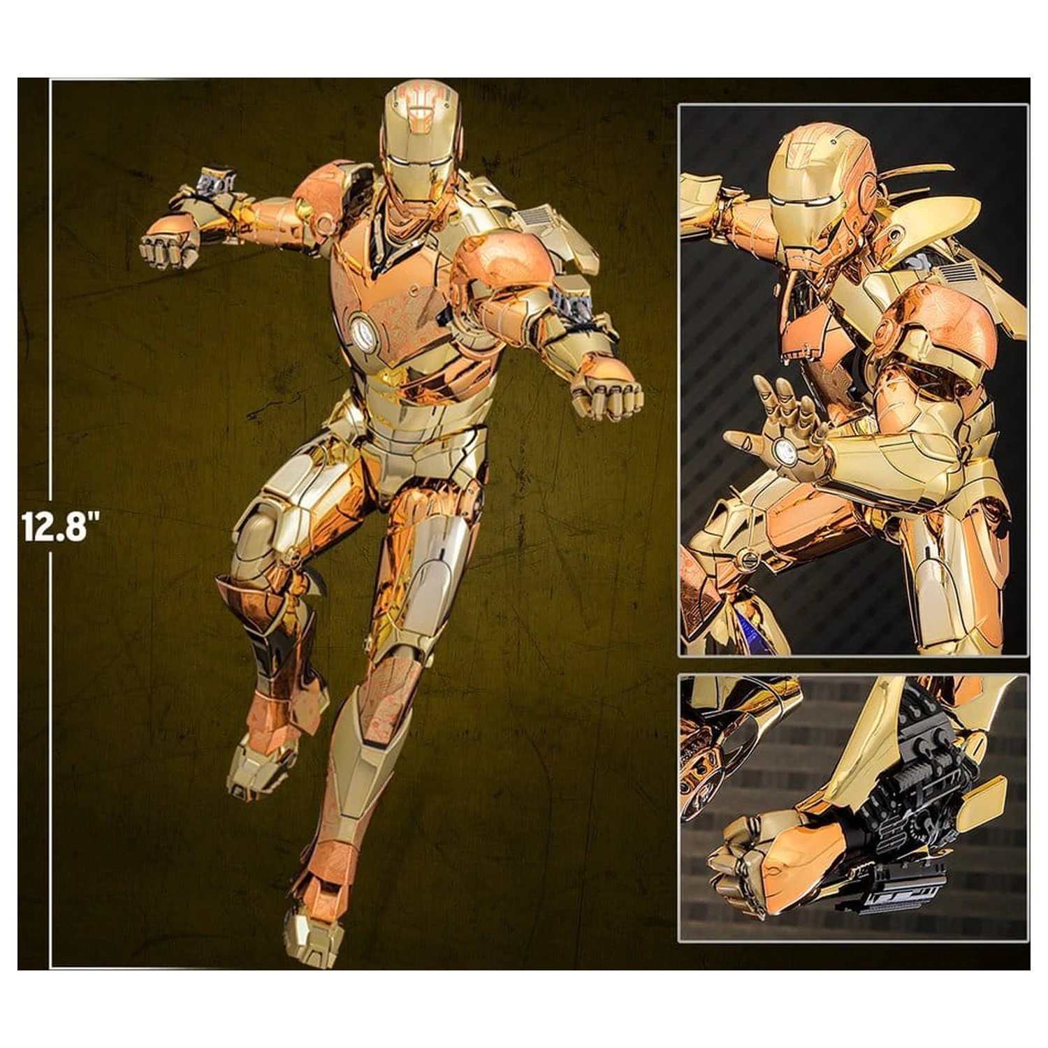 Iron Man Movie Masterpiece Diecast Figurka Akcji 1/6 Iron Man Mark III (Golden & Copper Gold Version) Hot Toys Exclusive 33 cm zdjęcie produktu
