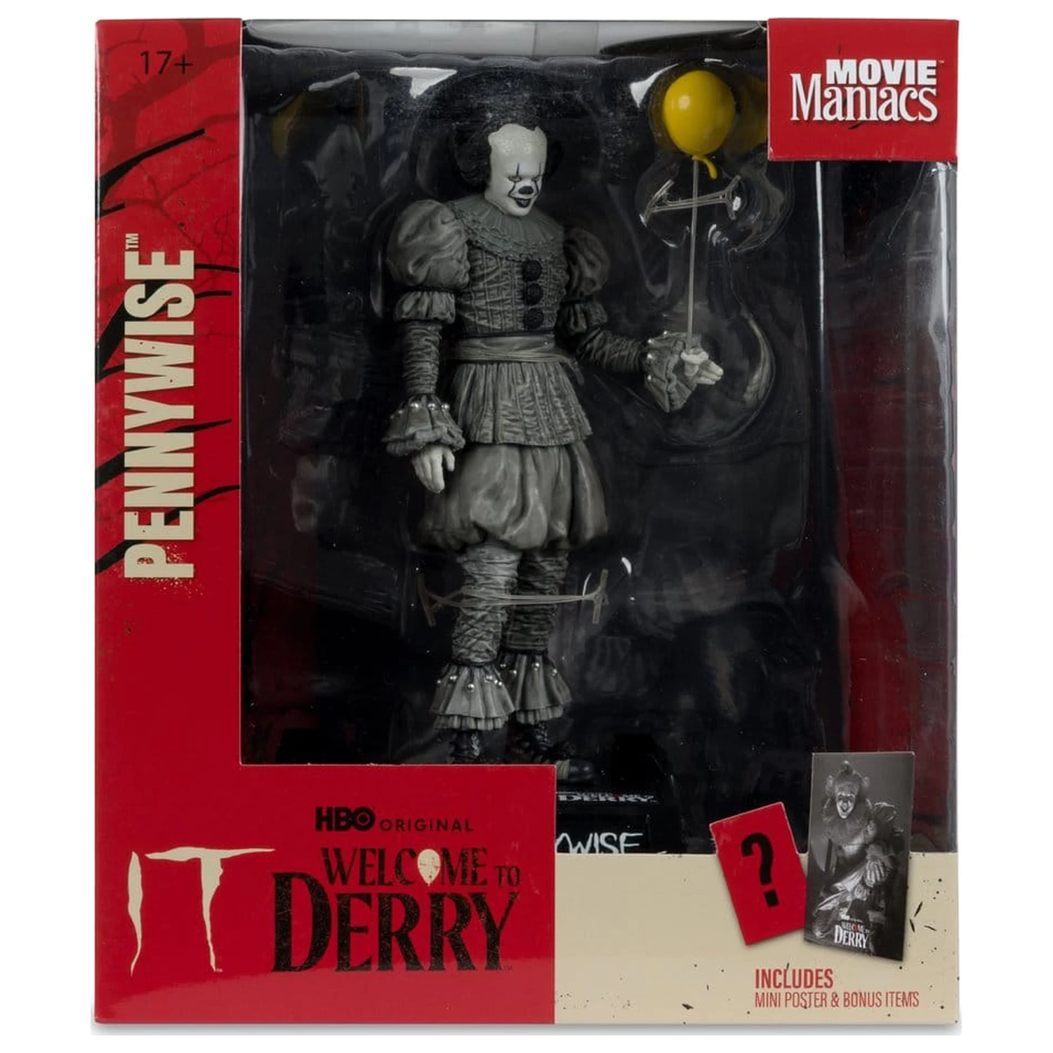 It Welcome to Derry Movie Maniacs Figurka Pennywise (Black & White) 16 cm zdjęcie produktu