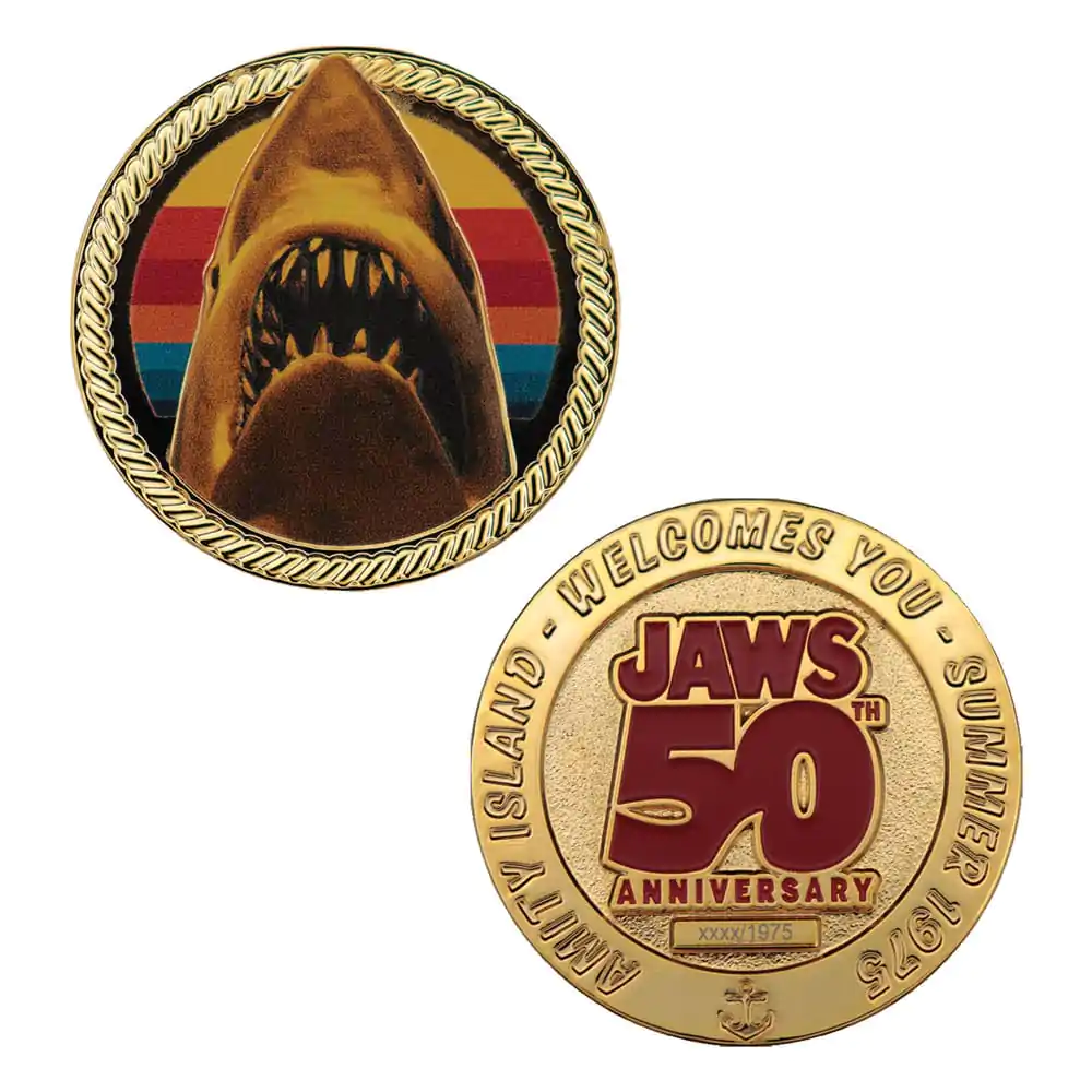 "Jaws" Moneta Kolekcjonerska 50th Anniversary Pozłacana 24k Złotem Limited Edition zdjęcie produktu