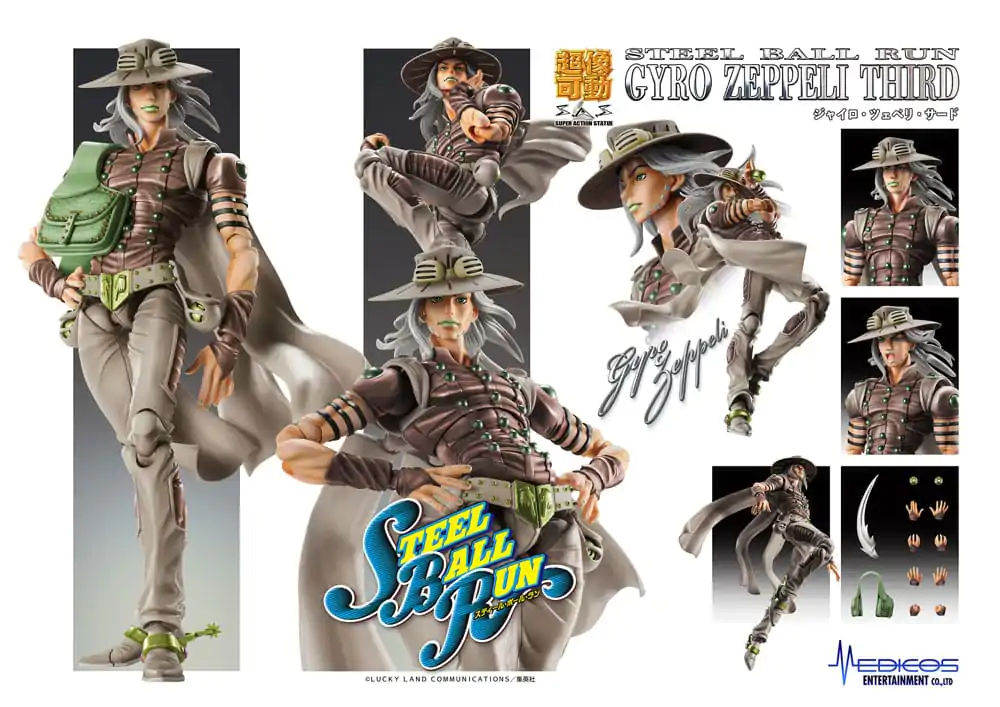 JoJo's Bizarre Adventure Part7 Steel Ball Run Super Action Figurka Chozokado Gyro Zeppeli Third 16 cm zdjęcie produktu