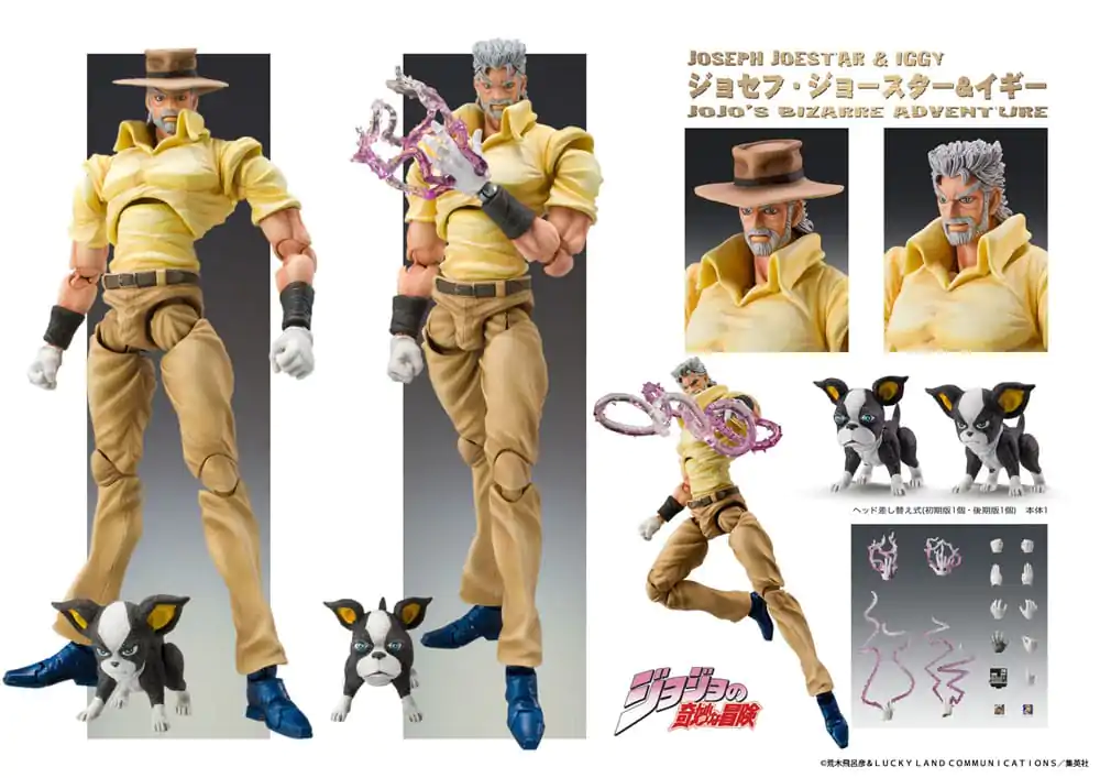 JoJo's Bizarre Adventure Super Action Figure Chozokado (Joseph Joestar & Iggy) (3rd-run) 15 cm Figurka Akcji zdjęcie produktu