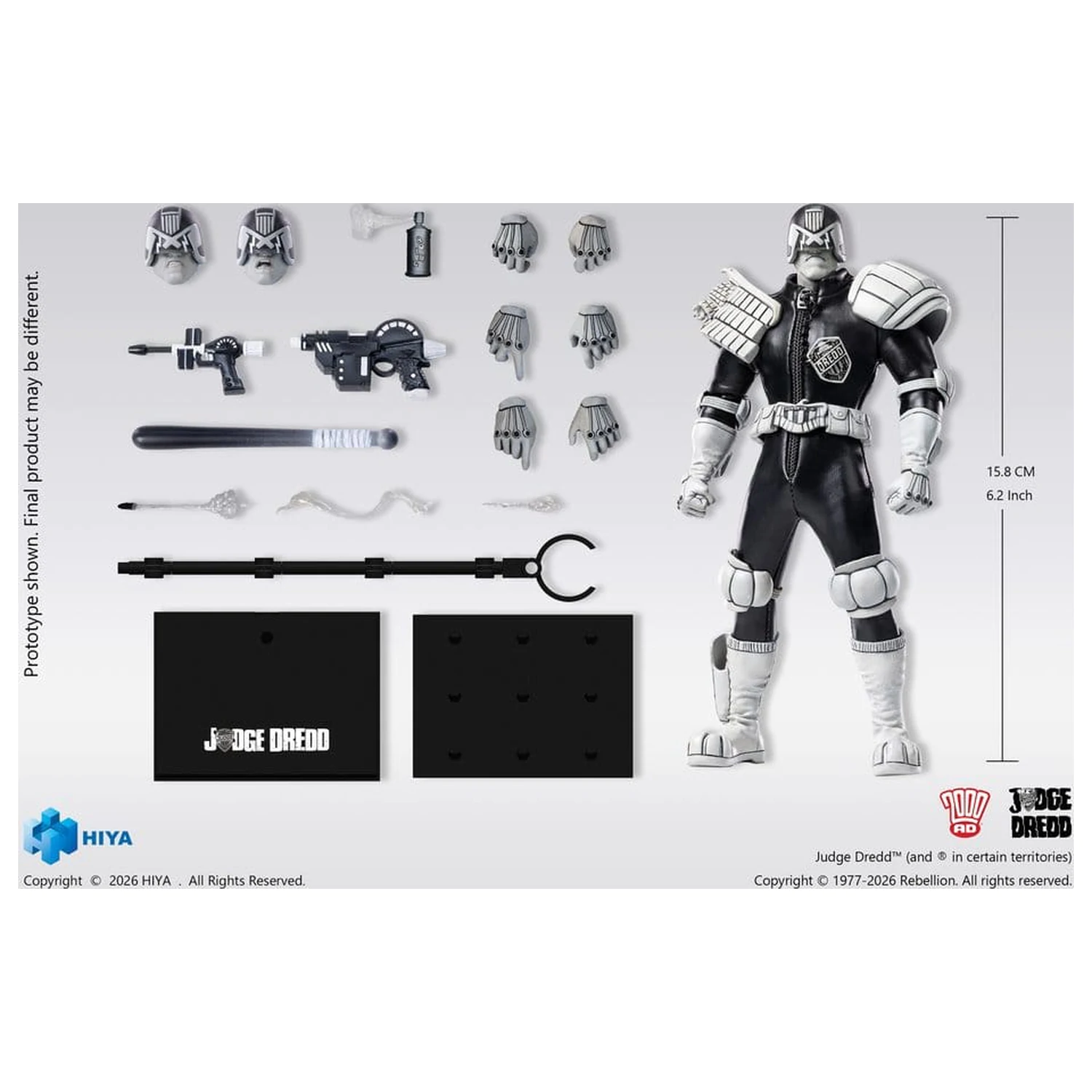 Judge Dredd Exquisite Super Action Figure 1/12 Judge Dredd Black & White Ver. 15 cm zdjęcie produktu