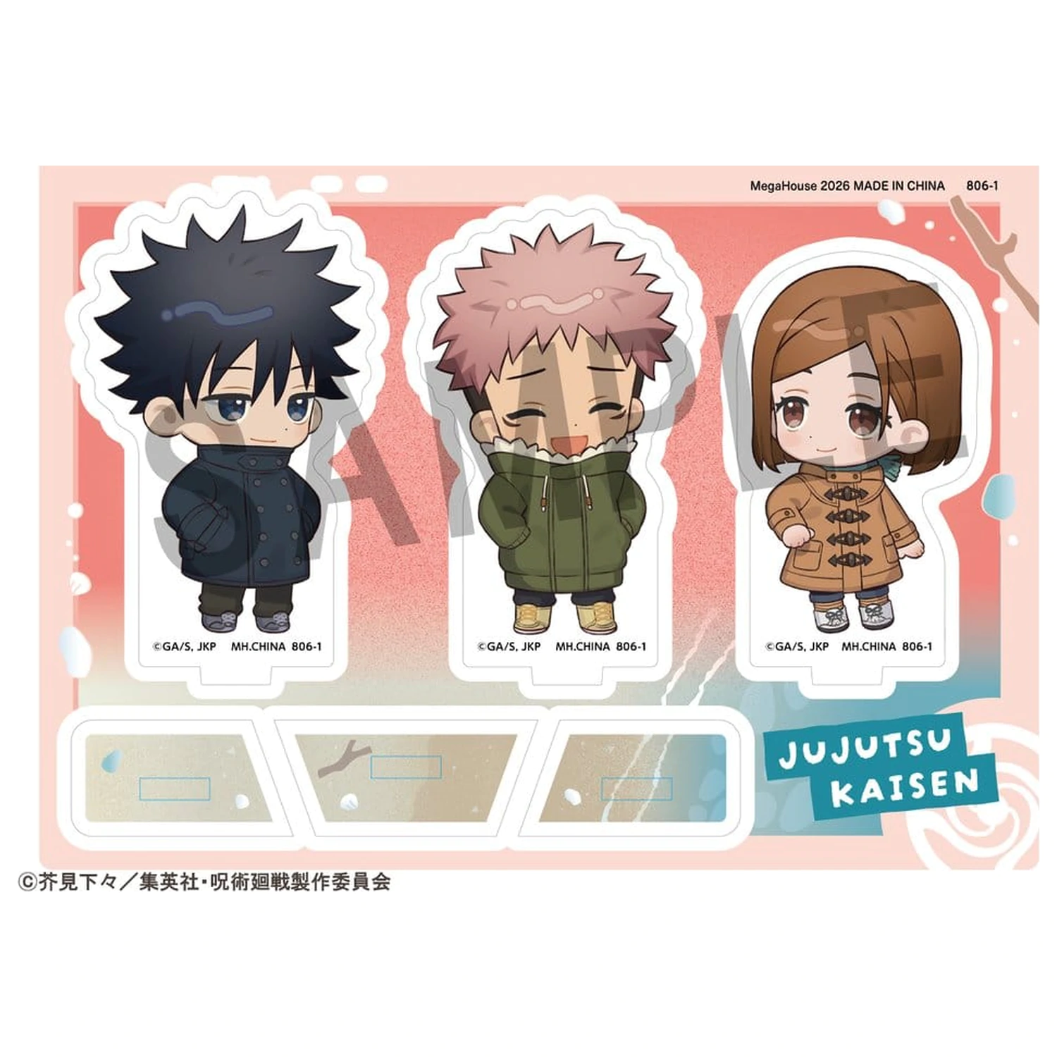 Jujutsu Kaisen Buddycolle Akrylowy stojak 5th Anniversary C Megumi Fushiguro, Yuji Itadori i Nobara Kugisaki 10 cm zdjęcie produktu