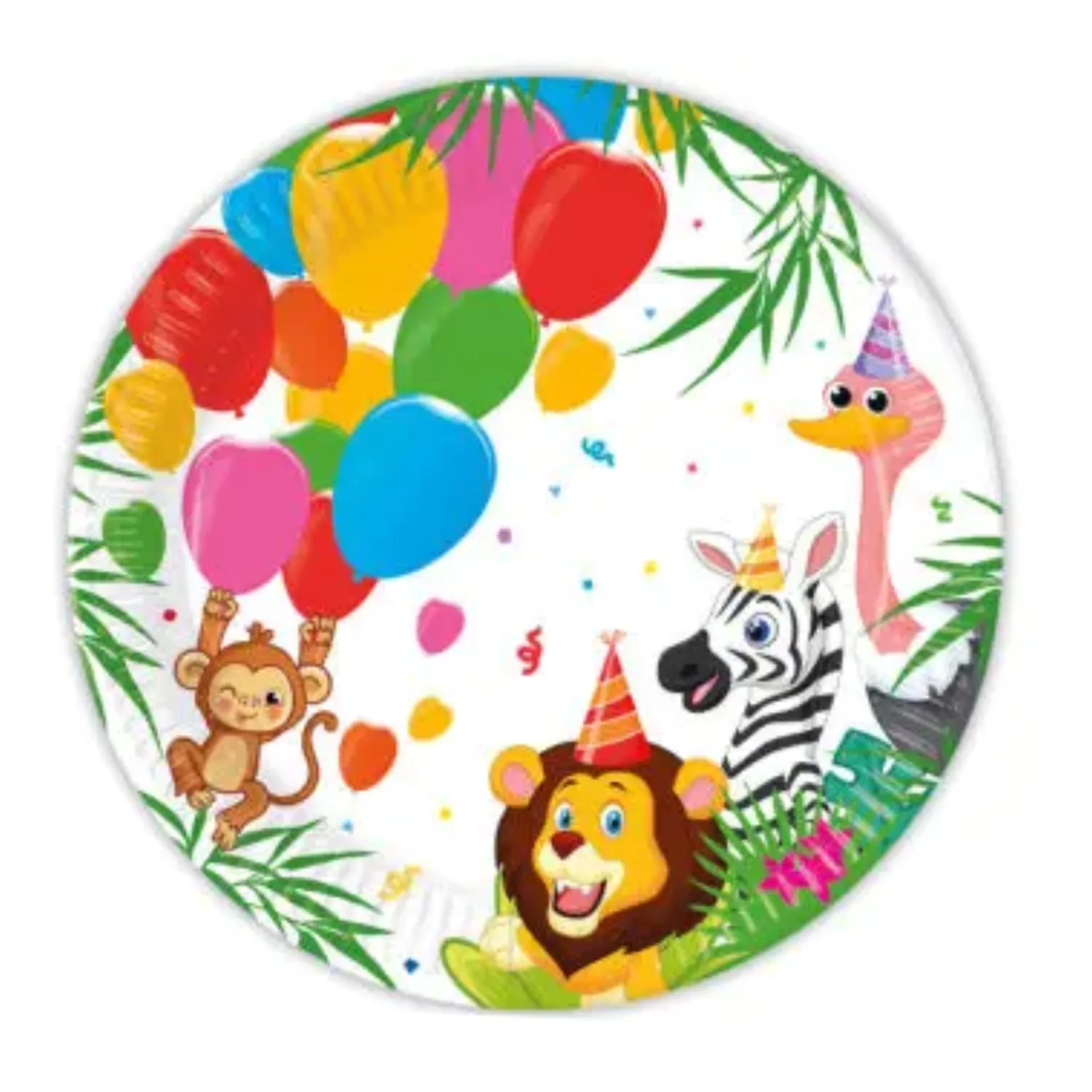 Jungle Balloons, Jungle Paper Plates 8 szt. 23 cm FSC zdjęcie produktu