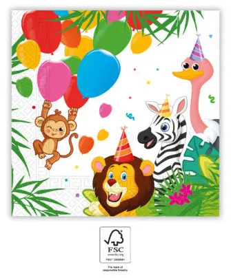 Jungle Balloons, Jungle Serwetki 20 sztuk 33x33 cm FSC zdjęcie produktu