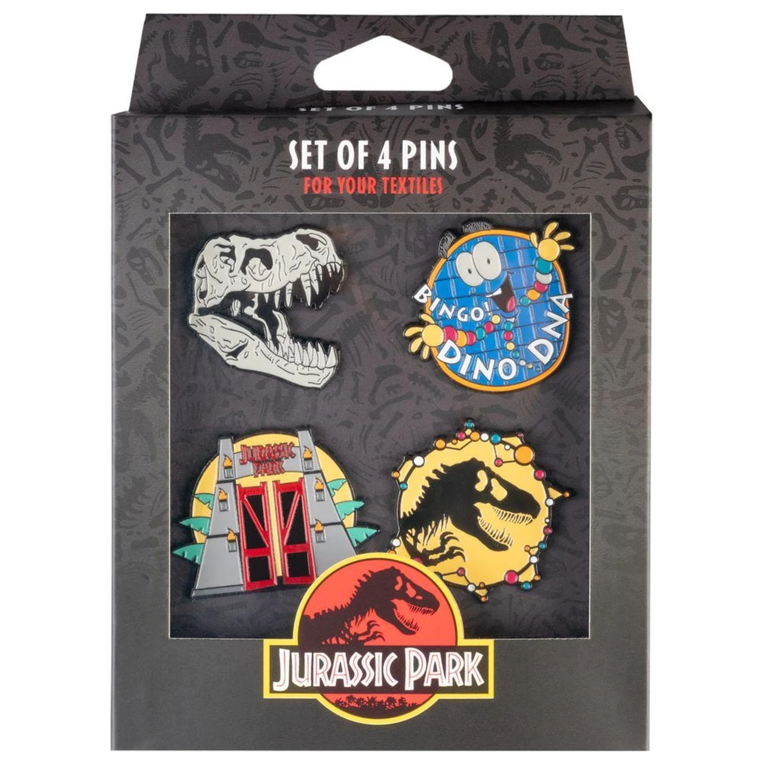Jurassic Park zestaw 4 przypinek zdjęcie produktu
