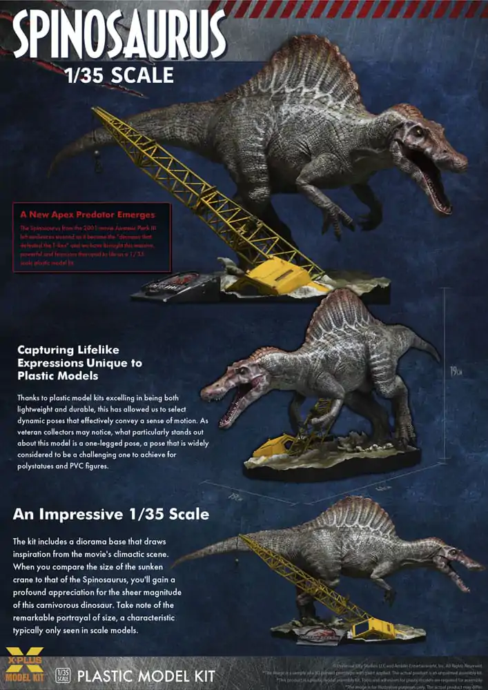 Jurassic Park III Plastic Model Kit 1/35 Spinozaur 41 cm zdjęcie produktu