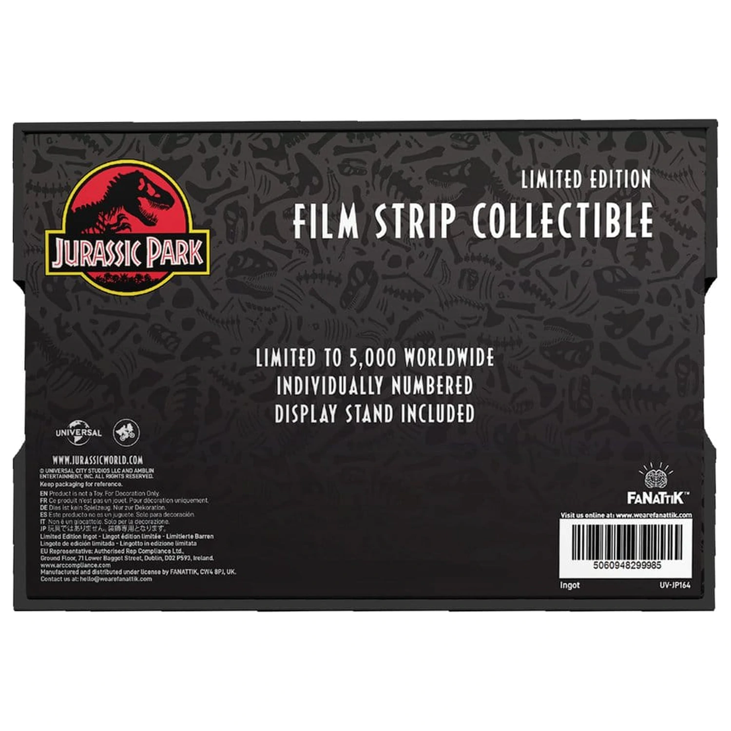 Jurassic Park sztabka Metal Film Strip kolekcjonerska 12 cm zdjęcie produktu