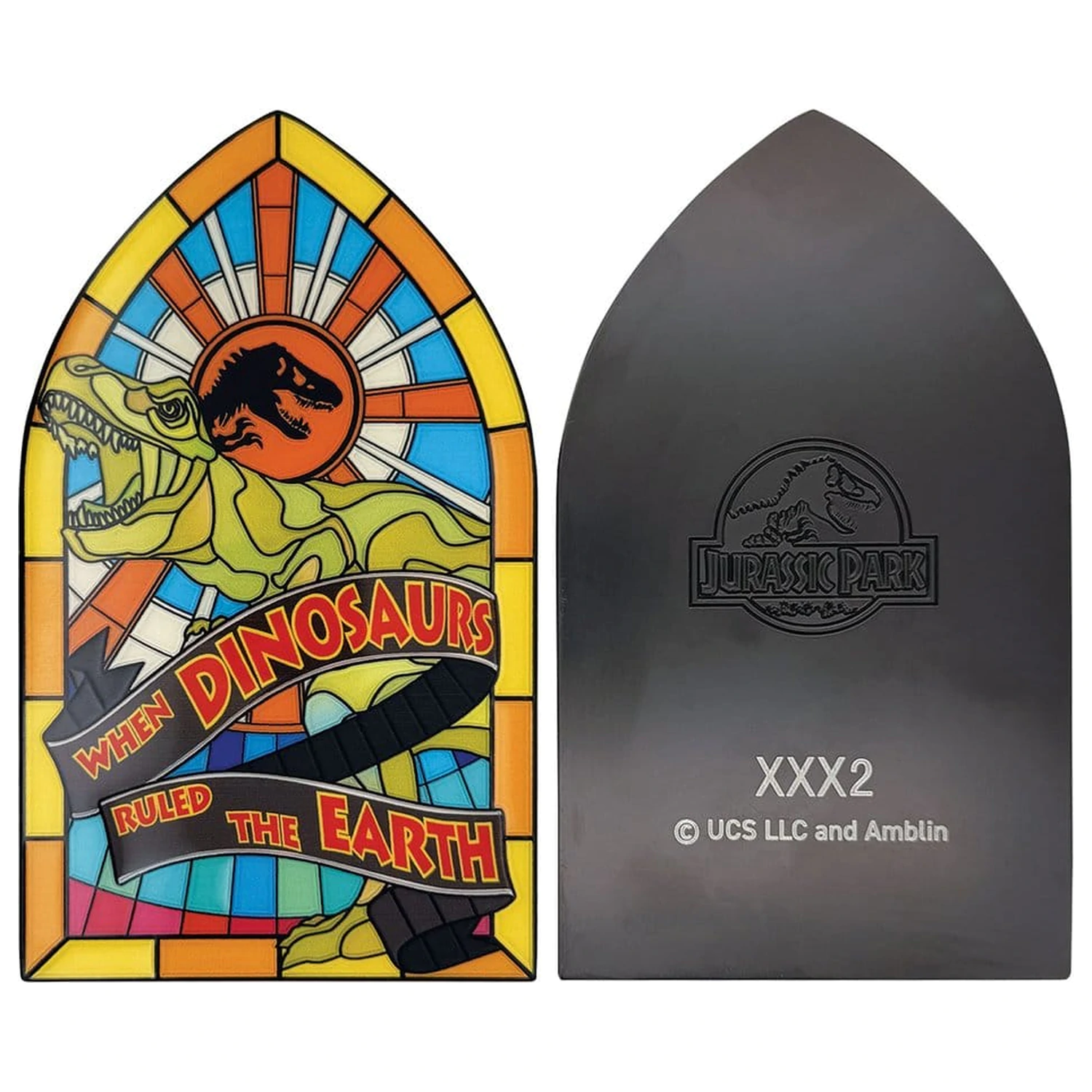 Jurassic Park Ingot Stained Glass Style Metal 11 cm zdjęcie produktu