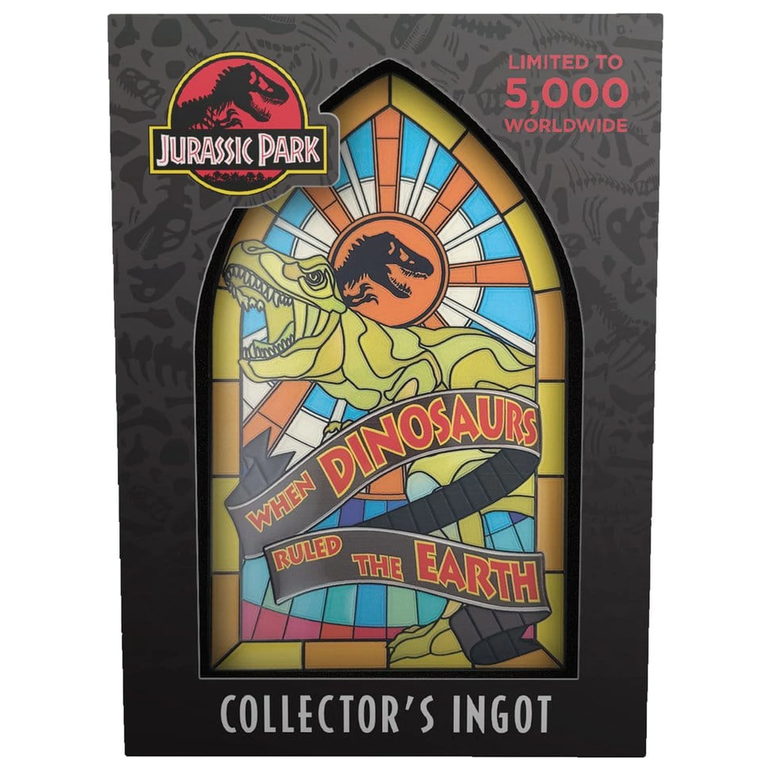 Jurassic Park Ingot Stained Glass Style Metal 11 cm zdjęcie produktu