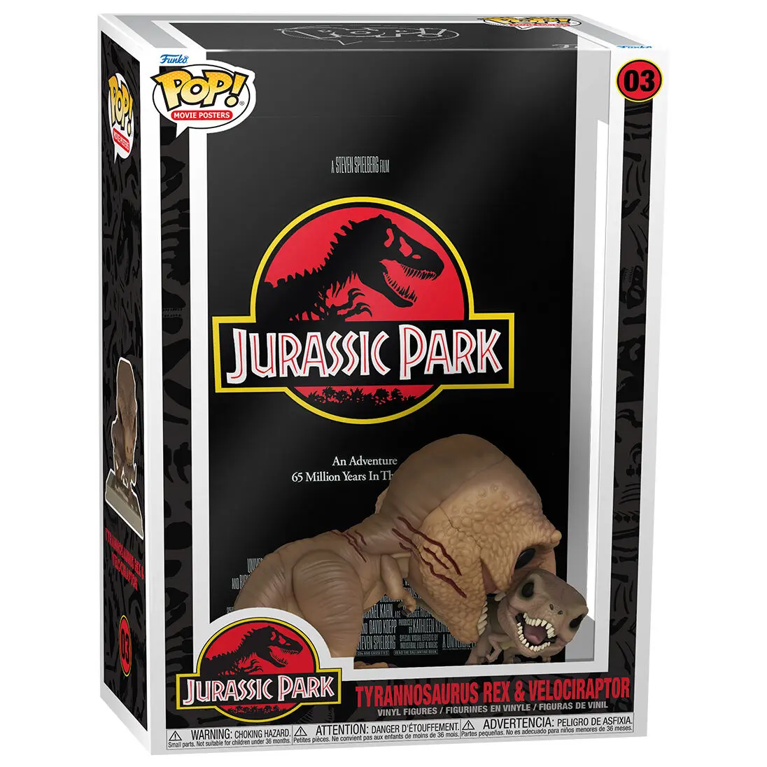 Jurassic Park POP! Plakat Filmowy & Figurka Tyrannosaurus Rex & Velociraptor 9 cm zdjęcie produktu