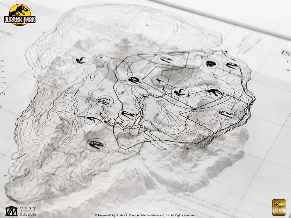 Mapa Topograficzna Parku Jurajskiego Isla Nublar zdjęcie produktu