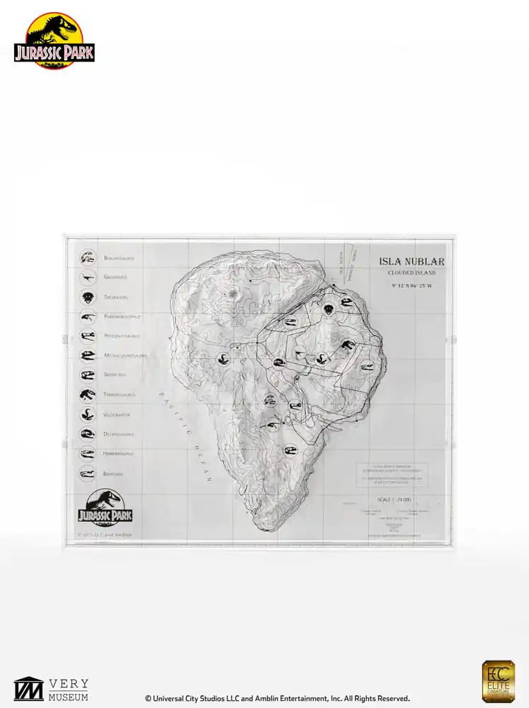 Mapa Topograficzna Parku Jurajskiego Isla Nublar zdjęcie produktu