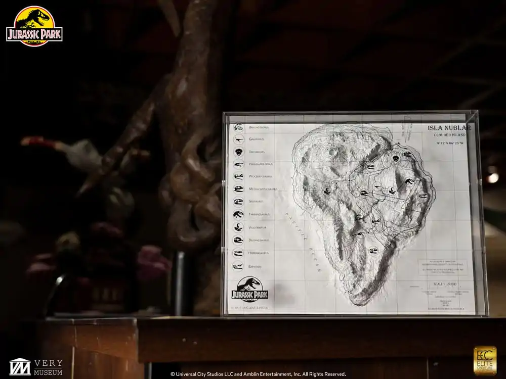 Mapa Topograficzna Parku Jurajskiego Isla Nublar zdjęcie produktu