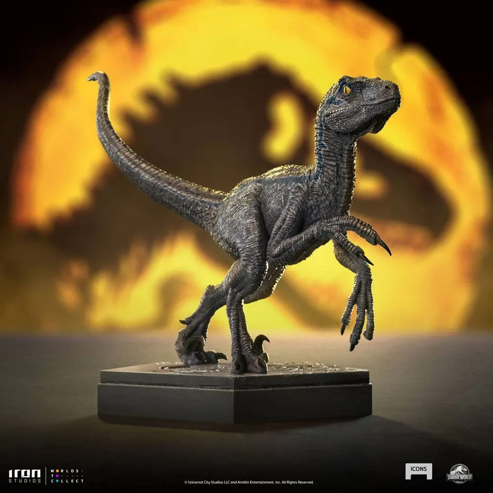 Jurassic World Icons Statue Velociraptor Blue Statuetka 9 cm zdjęcie produktu