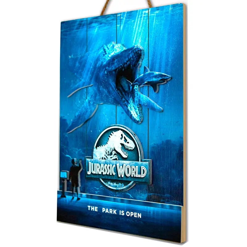 Jurassic World Mossasaurus Woodart drewniany szyld z nadrukiem 3D zdjęcie produktu