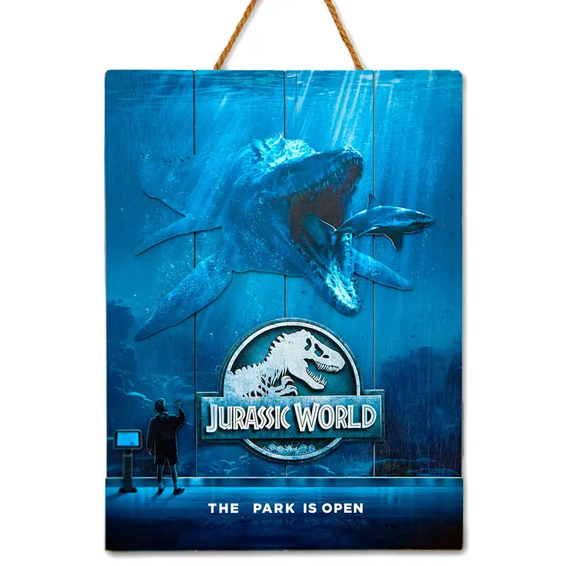 Jurassic World Mossasaurus Woodart drewniany szyld z nadrukiem 3D zdjęcie produktu