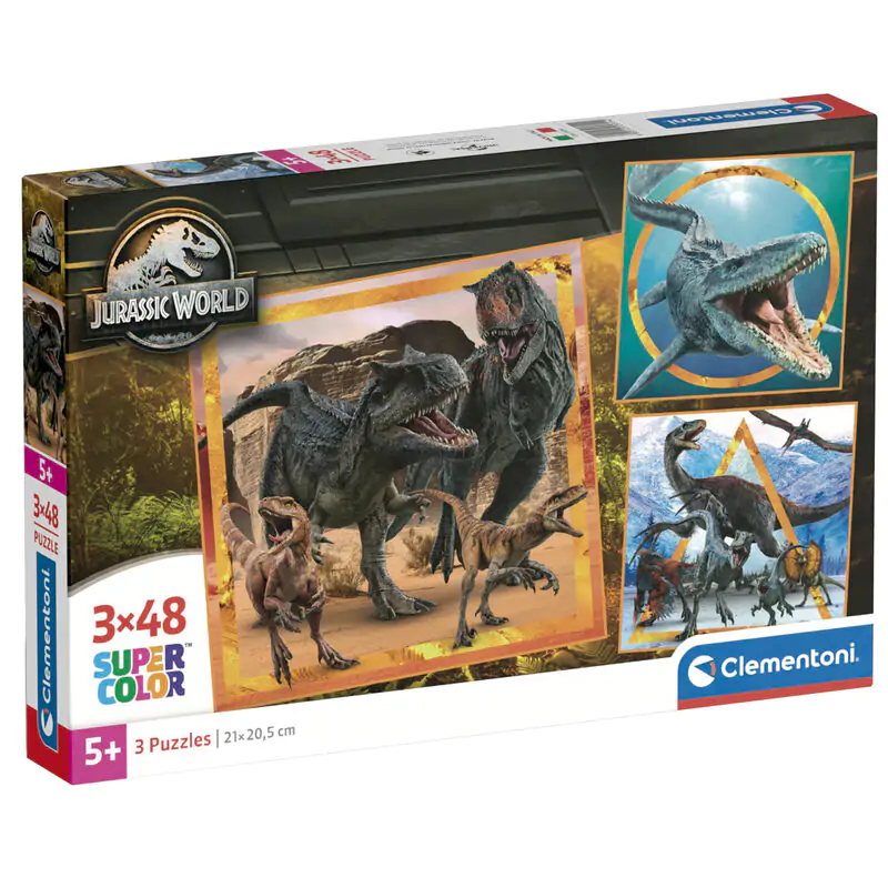 Jurassic World puzzle 3x48 elementów zdjęcie produktu