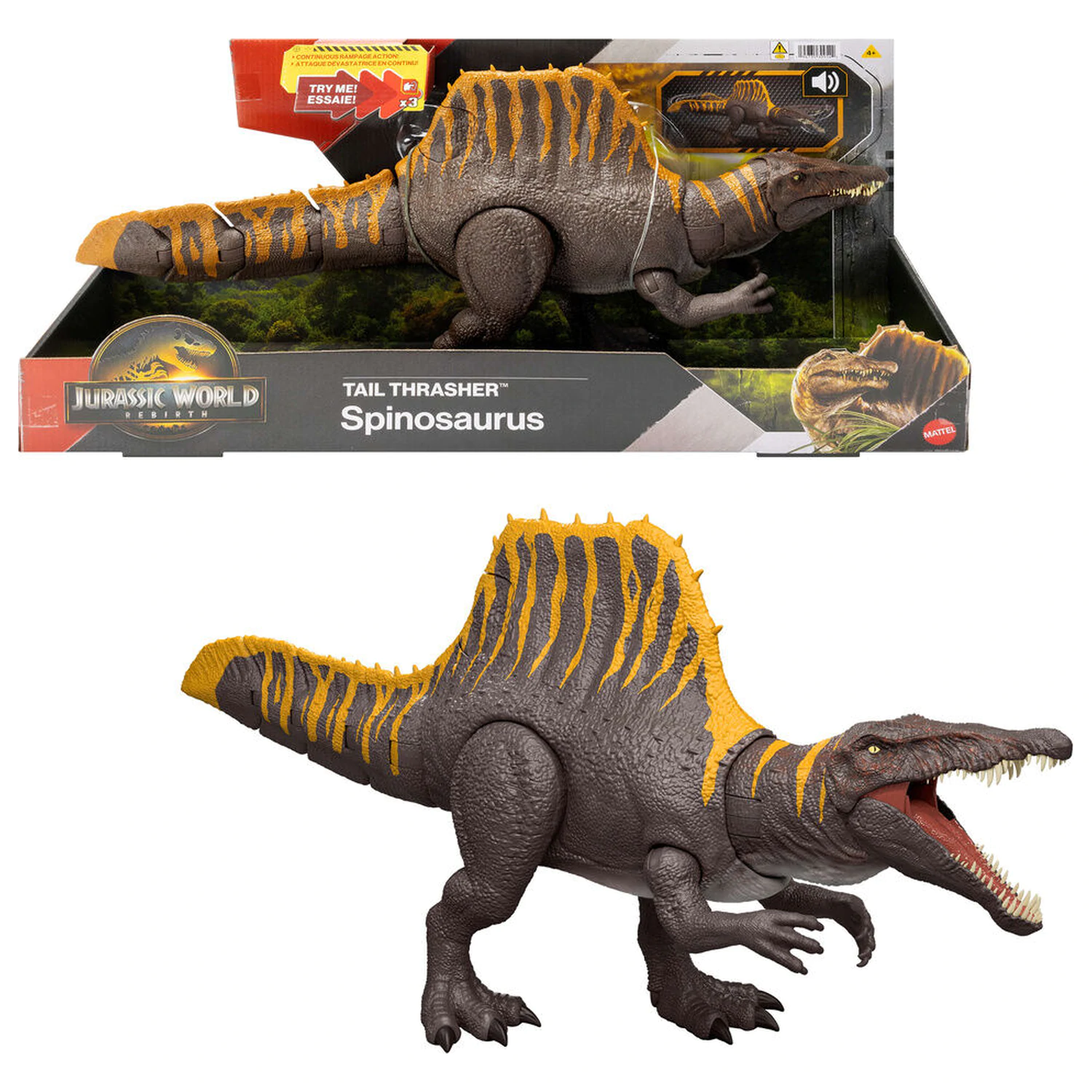 Jurassic World Rebirth Figurka akcji Tail Thrasher Spinosaurus 55 cm zdjęcie produktu