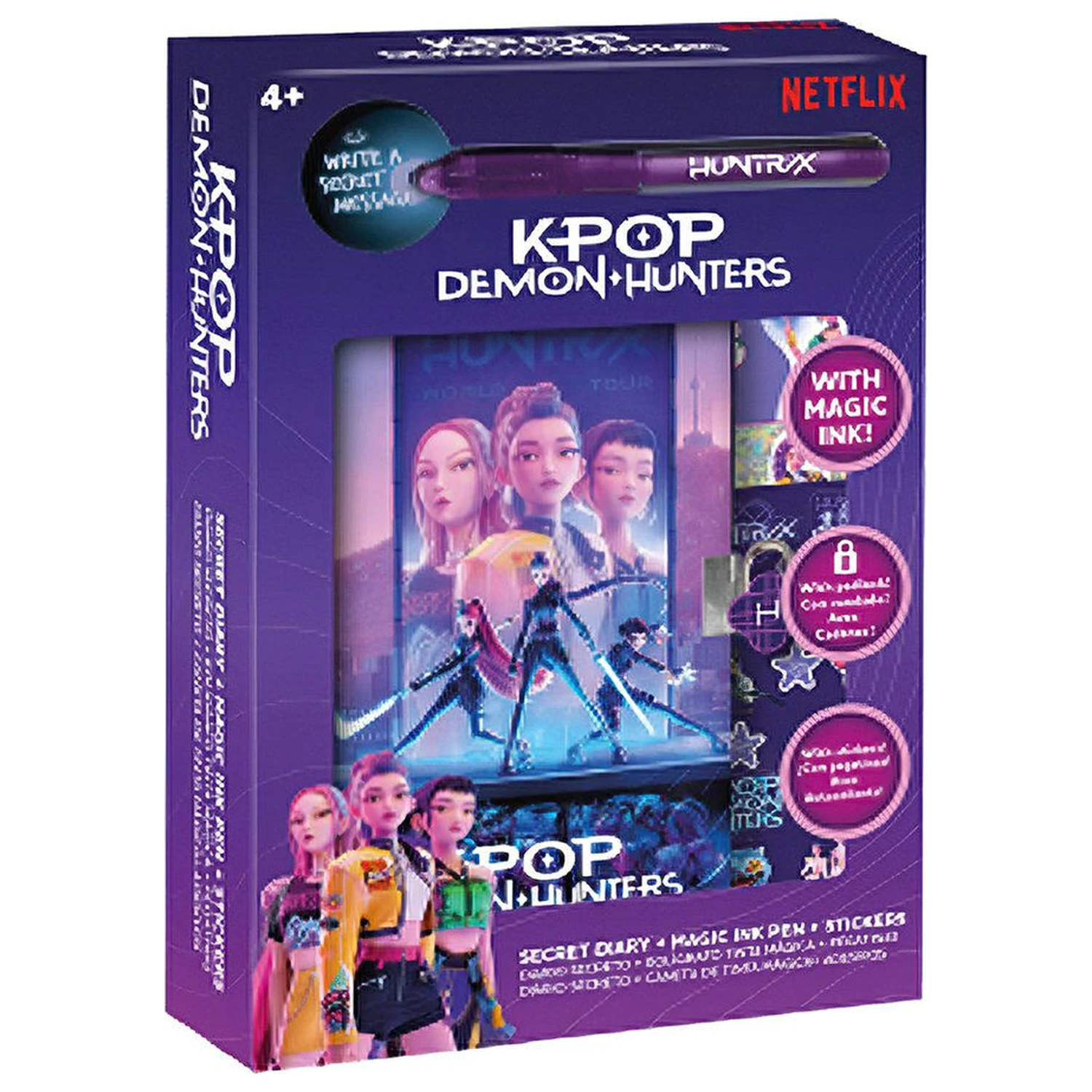 Pamiętnik K-Pop Demon Hunters z zestawem długopisów z magicznym atramentem zdjęcie produktu