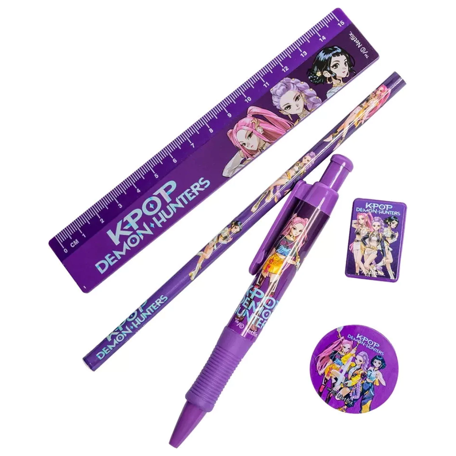 K-pop Demon Hunters Fioletowy Zestaw Papierniczy 5 szt. zdjęcie produktu