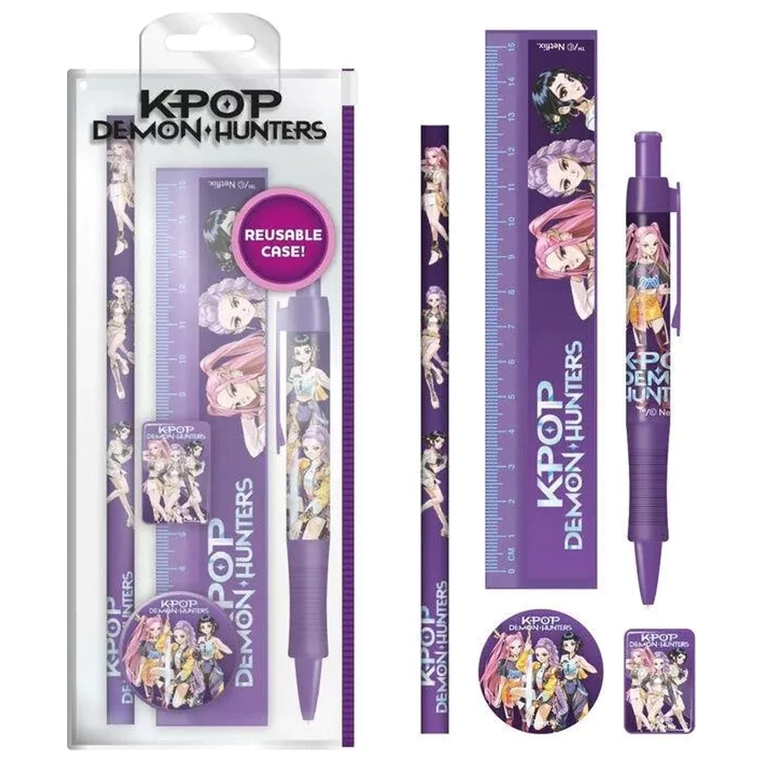 K-pop Demon Hunters Fioletowy Zestaw Papierniczy 5 szt. zdjęcie produktu