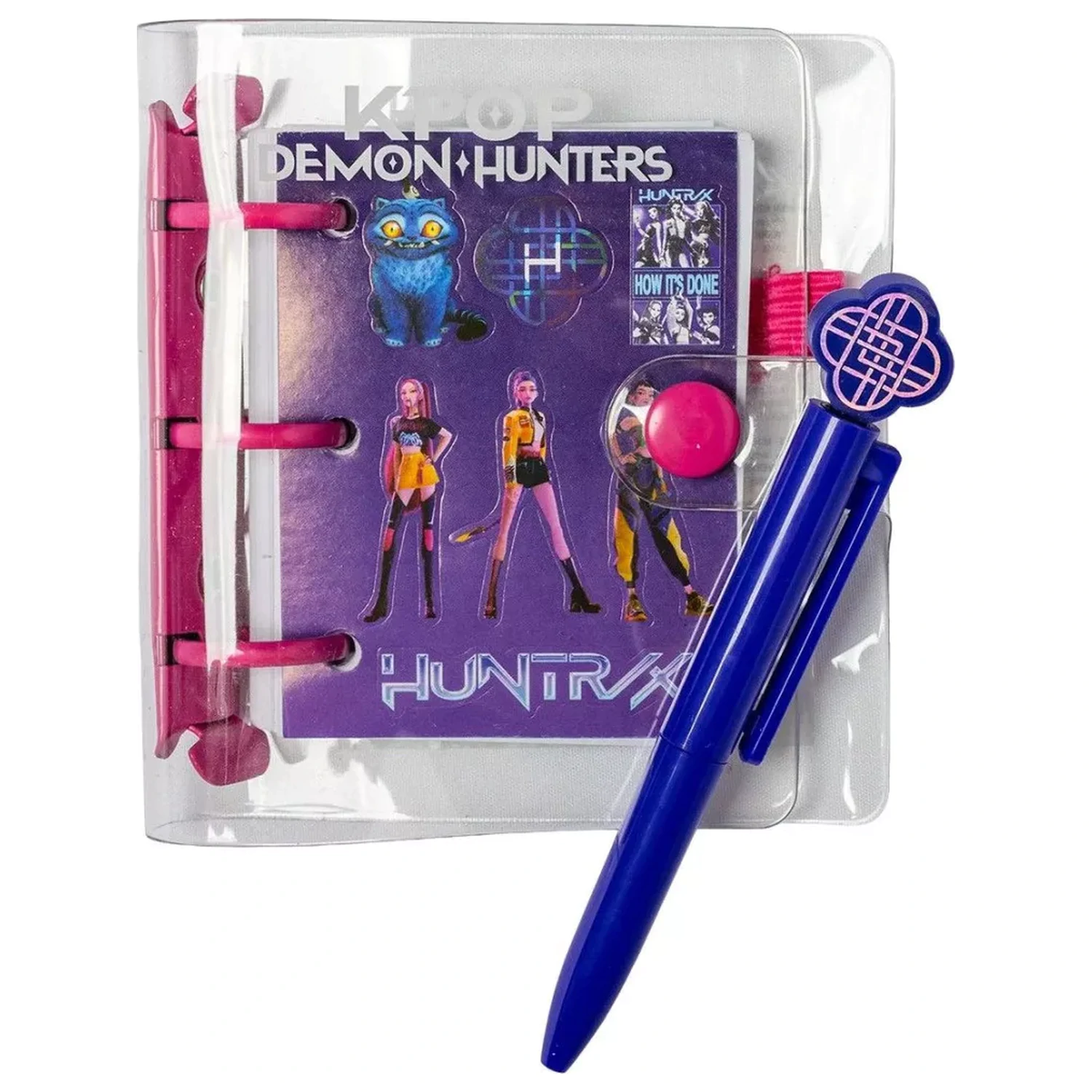 K-pop Demon Hunters Fioletowy Mini Notatnik z Długopisem i Naklejkami zdjęcie produktu