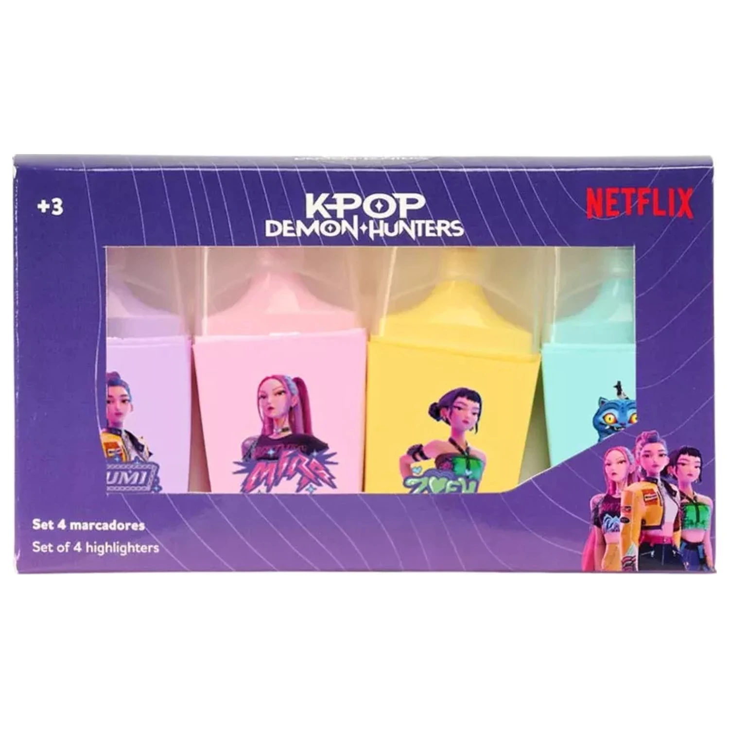 K-pop Demon Hunters Stars mini zakreślacz zestaw 4 szt. zdjęcie produktu