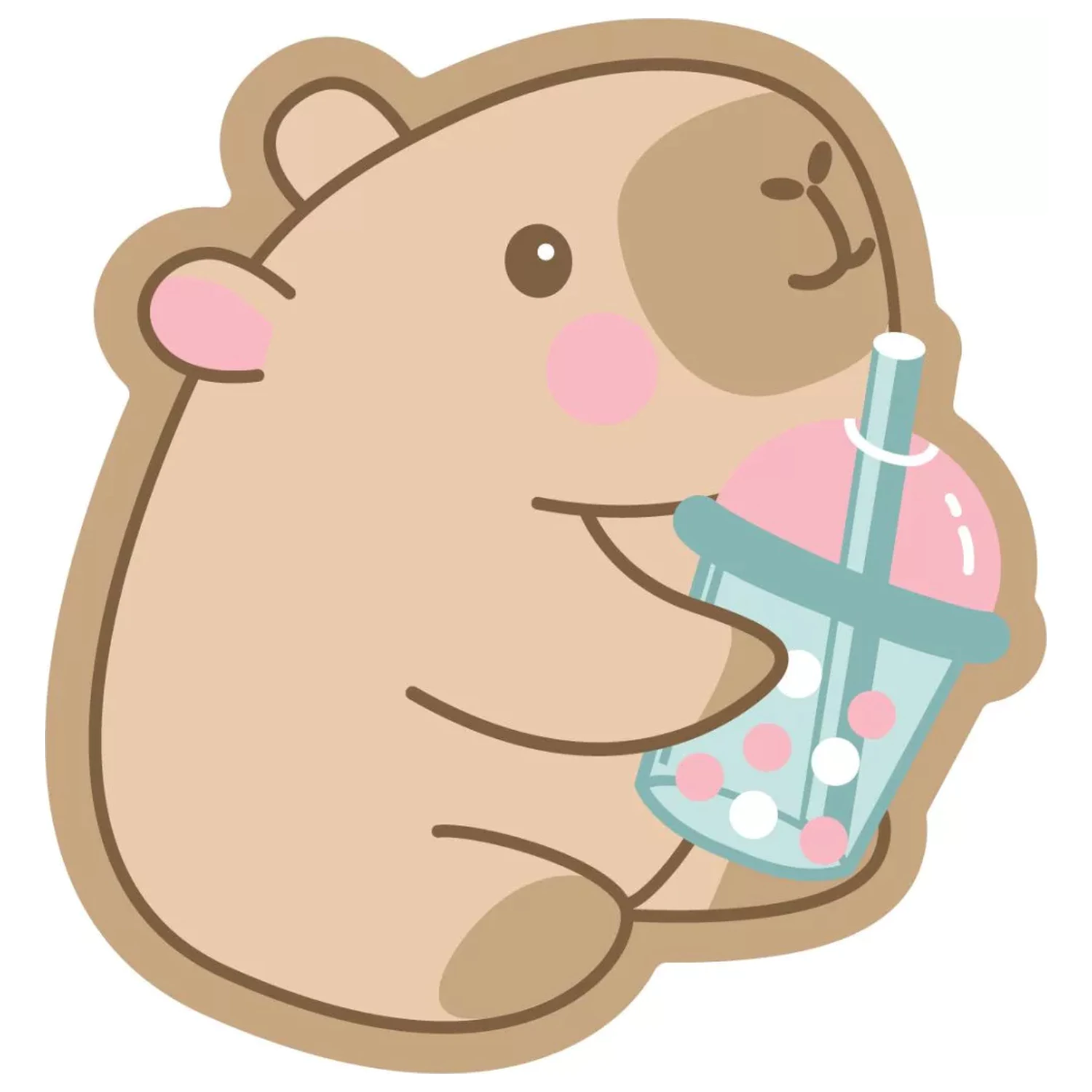 Capybara Drink shaped poduszka, ozdobna poduszka 35x33 cm zdjęcie produktu