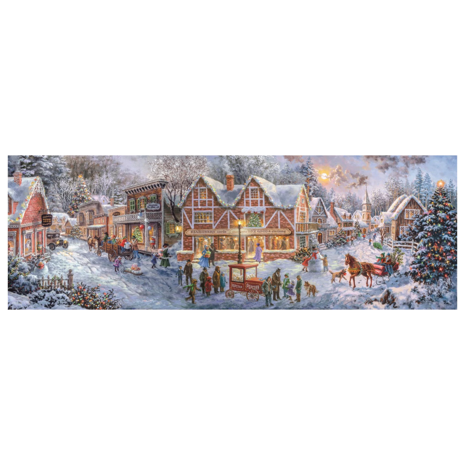 Puzzle panoramiczne Clementoni "Christmas Village Getting Ready", 1000 elementów zdjęcie produktu
