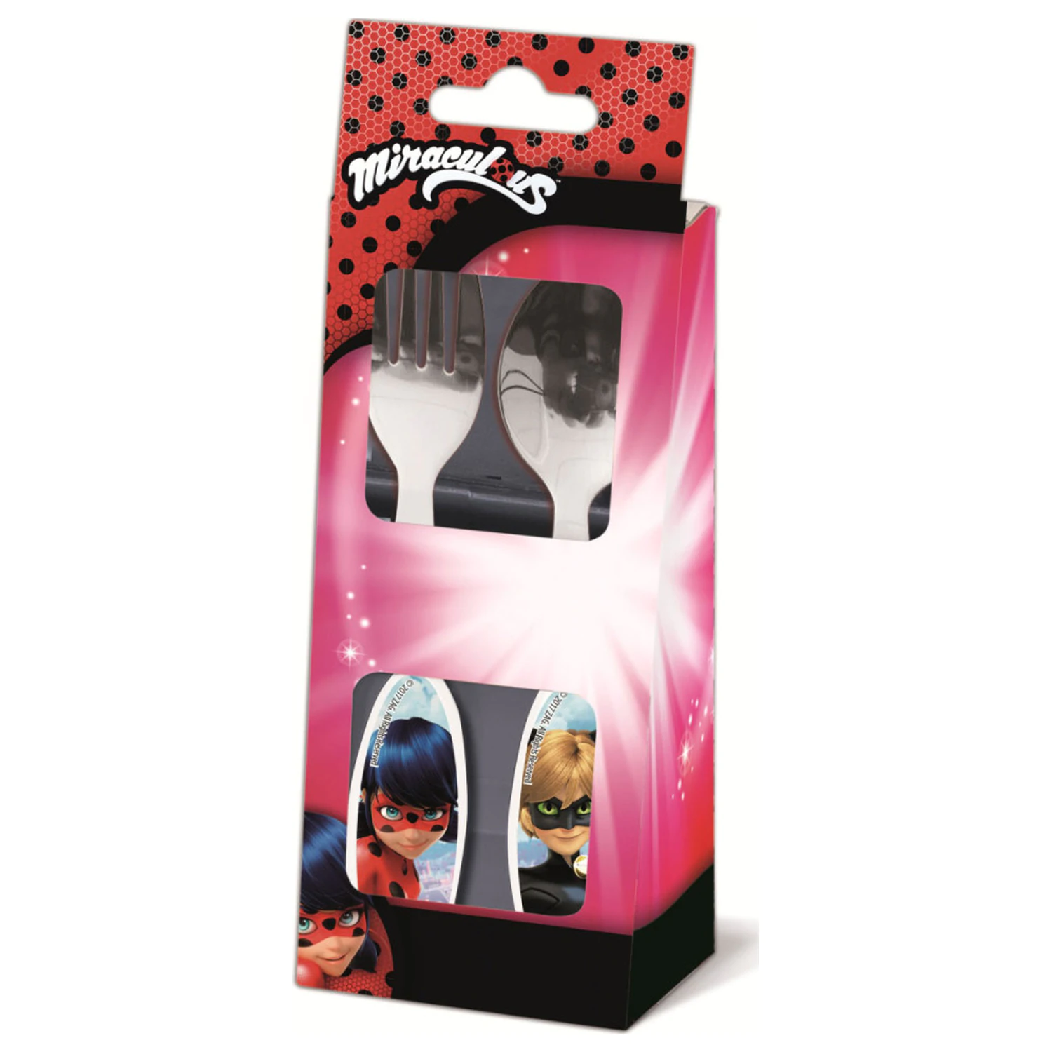 Miraculous Ladybug and Cat Noir Adventures Heroes metalowy zestaw sztućców – 2 sztuki zdjęcie produktu