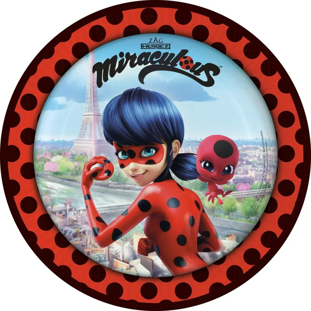 Miraculous Ladybug and Cat Noir Adventures Talerzyki papierowe 8-pak 23 cm zdjęcie produktu