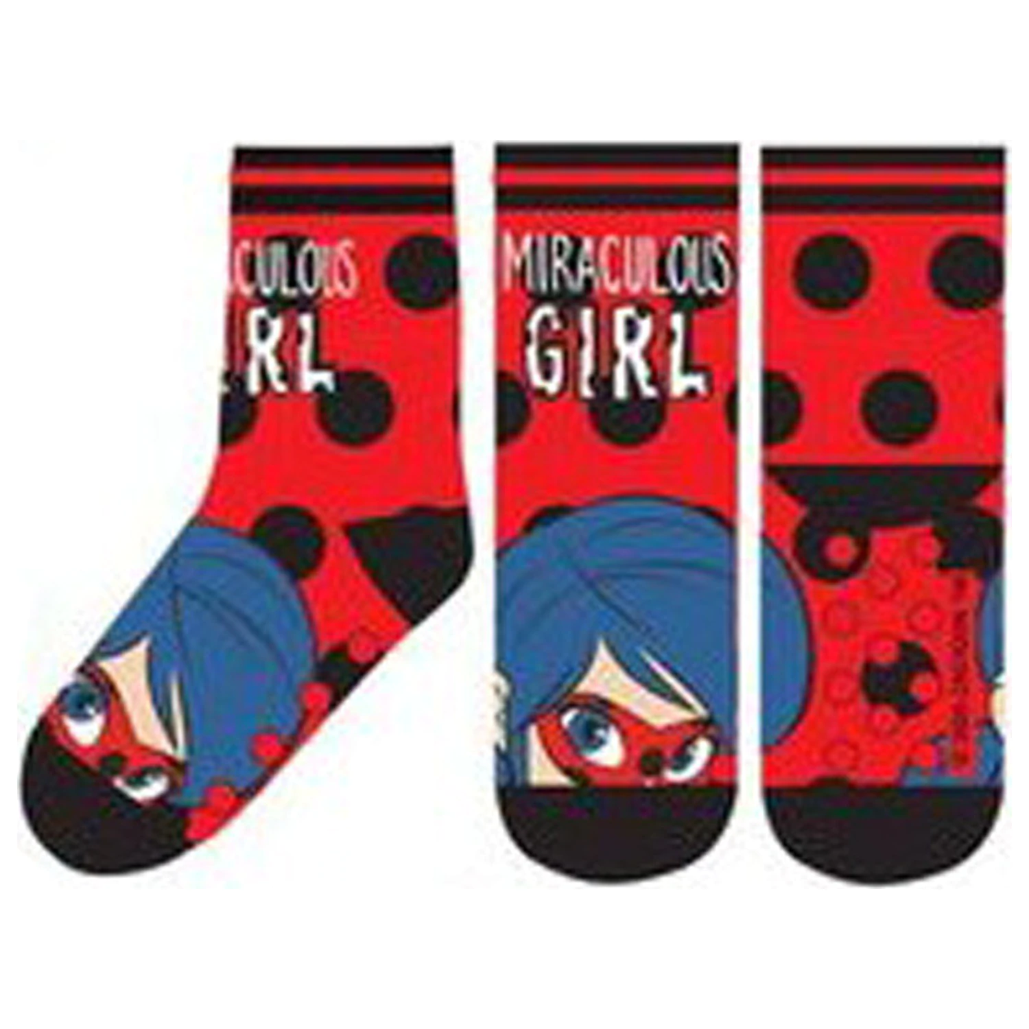 Miraculous: Tales of Ladybug & Cat Noir Czerwone Hero Grube Skarpety Dziecięce Antypoślizgowe 31/34 zdjęcie produktu