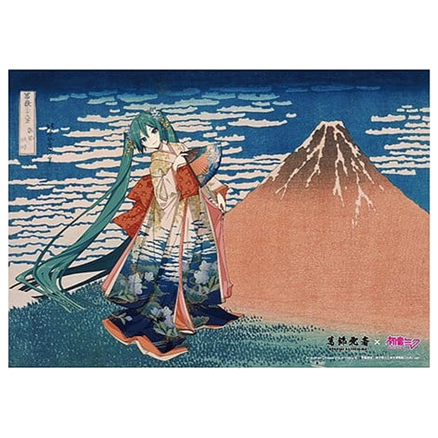 Katsushika Hokusai x Hatsune Miku Akrylowy Panel Trzydzieści sześć widoków góry Fudżi Wspaniały wiatr, czysty poranek 30 cm zdjęcie produktu