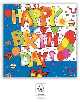 Kokliko Happy Birthday Serwetki 20 szt. 33x33 cm FSC zdjęcie produktu