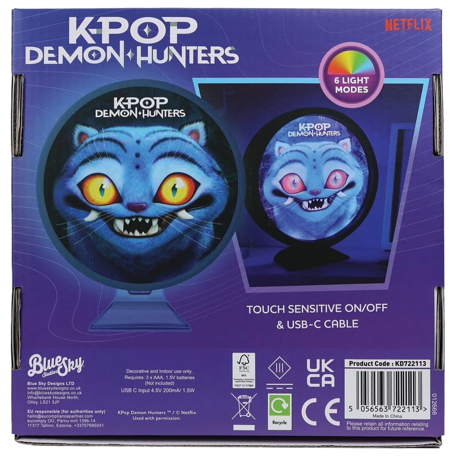 KPop Demon Hunters Lampka Nastrojowa z USB-C Derpy 11cm zdjęcie produktu