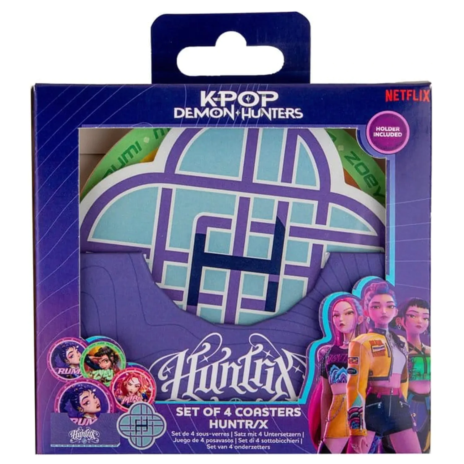 KPop Demon Hunters Zestaw 4 Podkładek pod kubek HUNTR/X zdjęcie produktu
